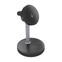 AISENS ASCH-15W3WC066-BK Cargador Inalambrico USB-C 4 en 1 De 15W Para Movil, Apple Watch, Auriculares Con Estuche De Carga, 2