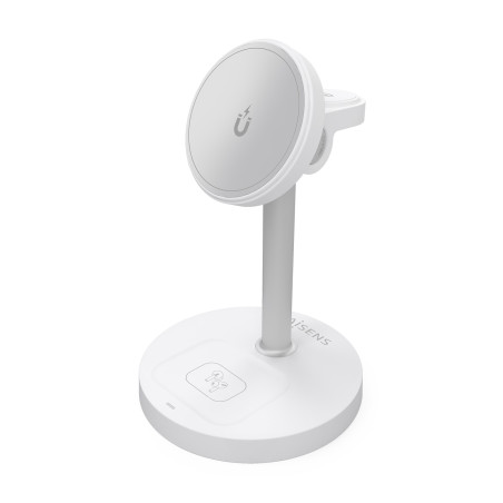 AISENS ASCH-15W3WC065-W Cargador Inalambrico USB-C 3 en 1 De 15W Para Movil, Apple Watch, Auriculares Con Estuche De Carga,