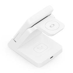 AISENS ASCH-15W4WC063-W Cargador Inalambrico USB-C 4 en 1 De 15W Para Movil, Apple Watch, Auriculares Con Estuche De Carga, 2