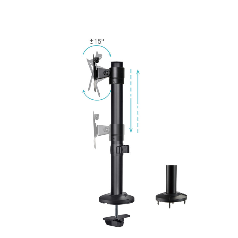 TooQ DB1131TN-B Soporte de Mesa para Pantallas 17"-32", Color Negro, Atornillado, 8 kg, 43,2 cm (17"), 81,3 cm (32"), 100 x 100