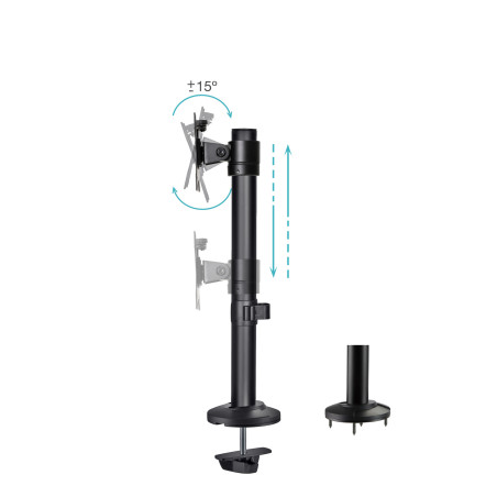TooQ DB1131TN-B Soporte de Mesa para Pantallas 17"-32", Color Negro, Atornillado, 8 kg, 43,2 cm (17"), 81,3 cm (32"), 100 x 100