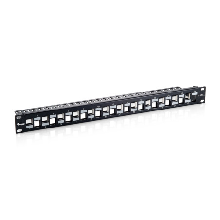 Equip 76932407201 76932407201, Cat6a, Montaje en bastidor, 1U, Negro, 90 mm, 482 mm