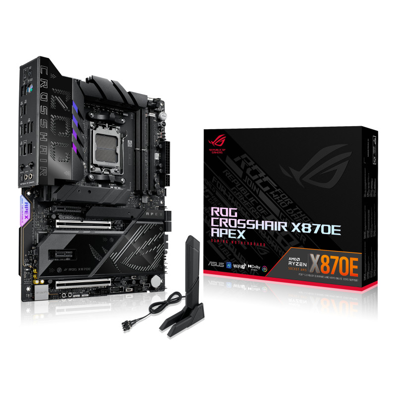 ASUS 90MB1KR0-M0EAY0 ROG CROSSHAIR X870E APEX, AMD, Zócalo AM5, AMD Ryzen 7000 Series, AMD Ryzen 8000 Series, AMD Ryzen 9000