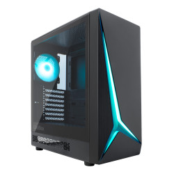 CoolBox COO-CHA-GA450B-0 GAMING CAJA ATX GA450 STARLIGHT BLACK ARGB USB-C 3.2 GEN1 SIN FTE + 1 VENTILADOR, Torre, PC, Negro,