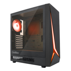 CoolBox COO-CHA-GA450B-0 GAMING CAJA ATX GA450 STARLIGHT BLACK ARGB USB-C 3.2 GEN1 SIN FTE + 1 VENTILADOR, Torre, PC, Negro, 2