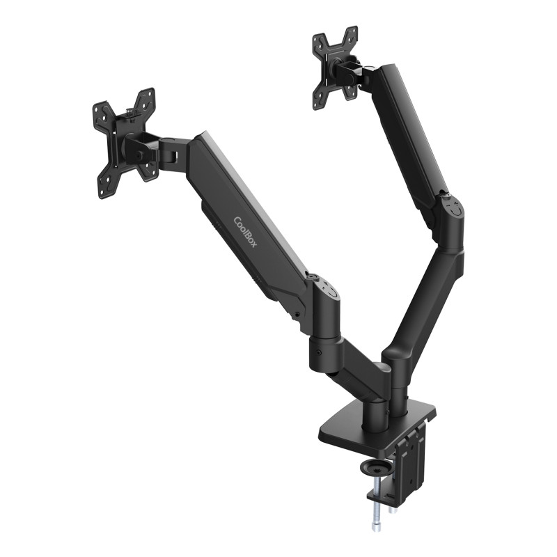 CoolBox COO-SOP-M02D Soporte de brazos neumáticos para dos monitores M02D, Abrazadera, 16 kg, 81,3 cm (32"), 100 x 100 mm,