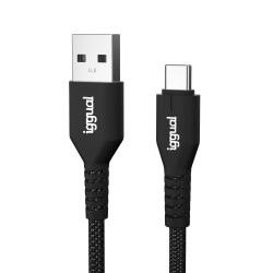 iggual IGG320006 Cable USB-A a tipo C 3A 180 cm trenzado, 1,8 m, USB A, USB C, USB 2.0, 480 Gbit/s, Negro