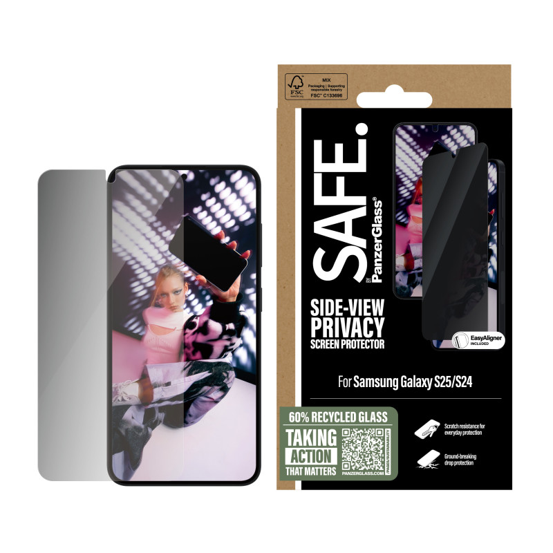 PanzerGlass SARPUWFG38388 SAFE. by ® 2-Way Privacy Screen Protector Samsung Galaxy S25 | S24 | Ultra-Wide Fit w. EasyAligner,