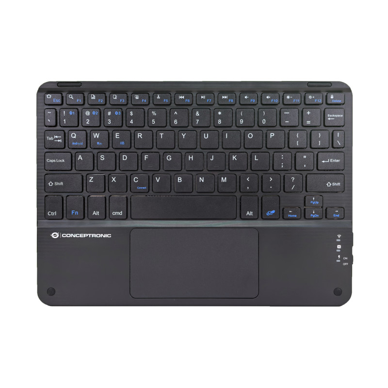 Conceptronic TOBIN01BUS TOBIN01BUS, Tenkeyless (sin zona numérica) (80 - 87%), Inalámbrico, Bluetooth, QWERTY, Negro