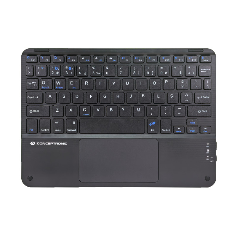 Conceptronic TOBIN01BPT TOBIN01BPT, Tenkeyless (sin zona numérica) (80 - 87%), Inalámbrico, Bluetooth, QWERTY, Negro