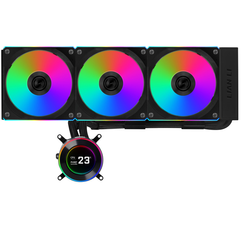 Lian Li GHS2LCD36RB GA II Hydroshift II LCD-C 360CL, Sistema de refrigeración líquida todo en uno, 12 cm, Negro