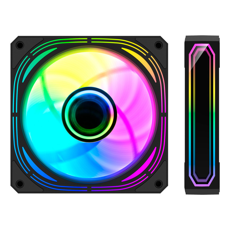 CoolBox COO-VAU-ARX4 GAMING KIT VENTILADORES INFINITYPRO 120 ARGB 4PACK, Ventilador, 12 cm, Negro