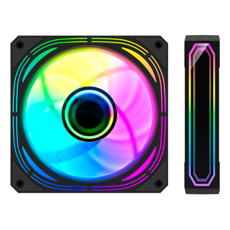 CoolBox COO-VAU-ARX4 GAMING KIT VENTILADORES INFINITYPRO 120 ARGB 4PACK, Ventilador, 12 cm, Negro