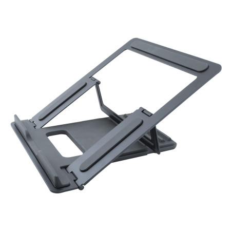 CoolBox COO-ATRIL-02 SOPORTE PORTATILES 17" REGULABLE ALUMINIO, Soporte para ordenador portátil, Gris, Metal, Silicona, 43,2