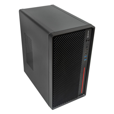 UNYKAch UK52121 Caja Micro ATX NUMEN 300 PRO, Micro Torre, PC, Negro, Rojo, ITX, micro ATX, Acrilonitrilo butadieno estireno
