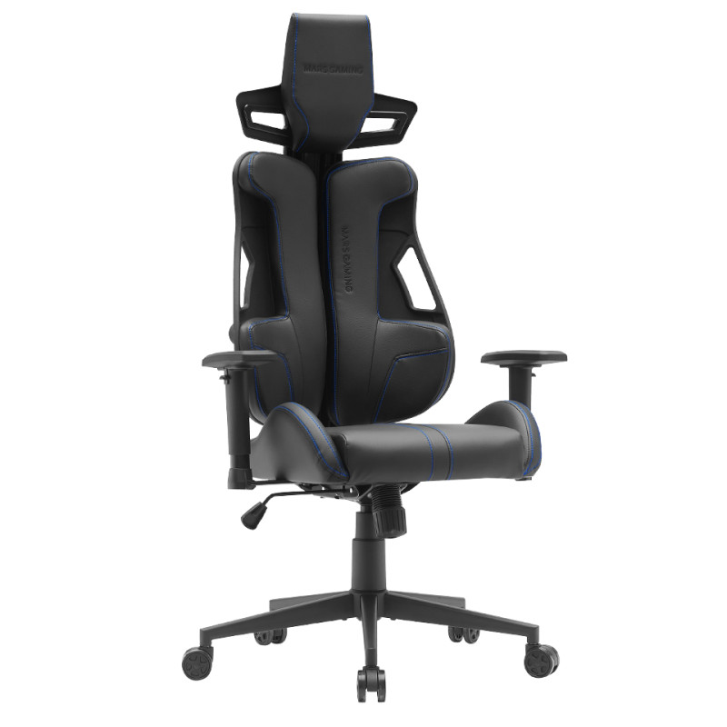 Mars Gaming MGCELITEBBL MGC-ELITE, Silla Gaming Ergonómica, Respaldo Flexible Adaptativo, Reposabrazos Ajustables 2D, Asiento
