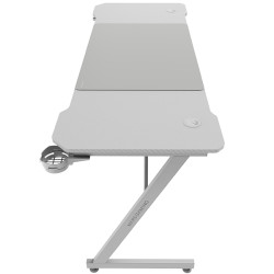 Mars Gaming MGDX160W MGD-X160, Mesa Gaming Ergonómica, Superficie en Fibra de Carbono, Estructura Metálica, Alfombrilla XXL,