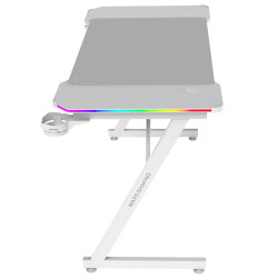 Mars Gaming MGDX120RGBW MGD-X120RGB, Mesa Gaming Ergonómica, Iluminación ARGB con Mando, Fibra de Carbono, Alfombrilla XXL,