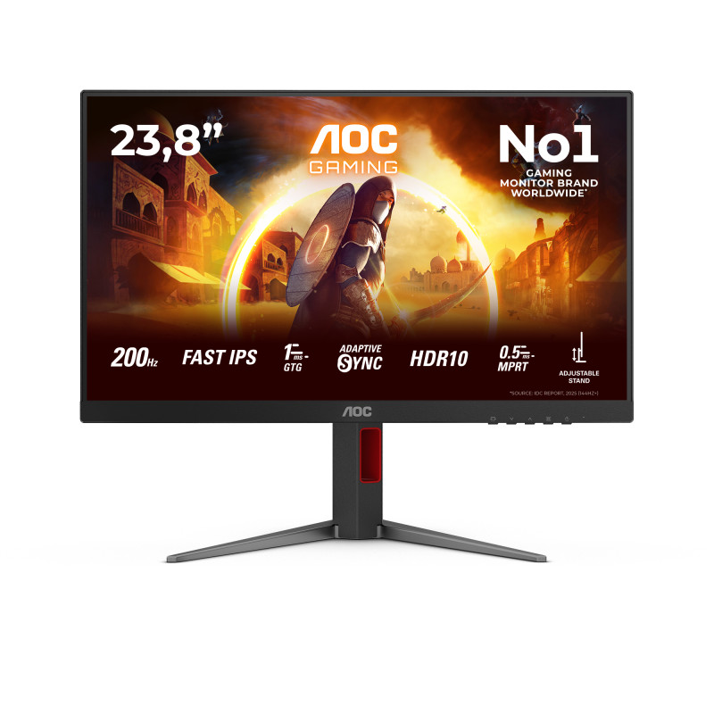 AOC 24G4HA G4 24G4HA, 60,5 cm (23.8"), 1920 x 1080 Pixeles, Full HD, LED, 1 ms, Negro, Rojo