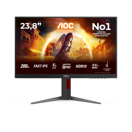 AOC 24G4HA G4 24G4HA, 60,5 cm (23.8"), 1920 x 1080 Pixeles, Full HD, LED, 1 ms, Negro, Rojo