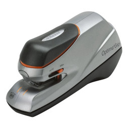 Rexel 2102349 Grapadora Optima Grip eléctrica plateada/negra, 20 hojas, Negro, Plata, 449,5 g, 147 mm, 200 mm, 88 mm 2