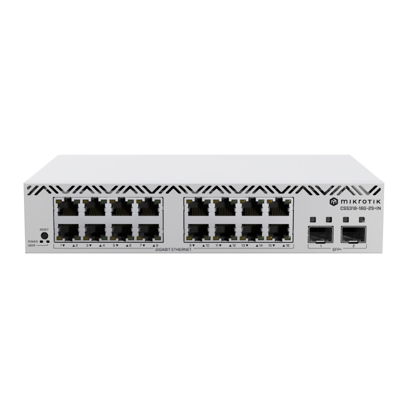 Mikrotik CSS318-16G-2S+IN CSS318-16G-2S+IN, Gestionado, Gigabit Ethernet (10/100/1000), Montaje en rack