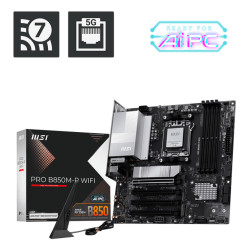 MSI PRO B850M-P WIFI PRO B850M-P WIFI, AMD, Zócalo AM5, AMD Ryzen 7000 Series, AMD Ryzen 8000 Series, AMD Ryzen 9000 Series,