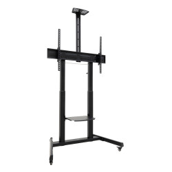 TooQ FS20406HM-B “AQUILES” Soporte de Suelo con Ruedas con Regulación de Altura para Pantallas 60"-100", Negro, 2,54 m