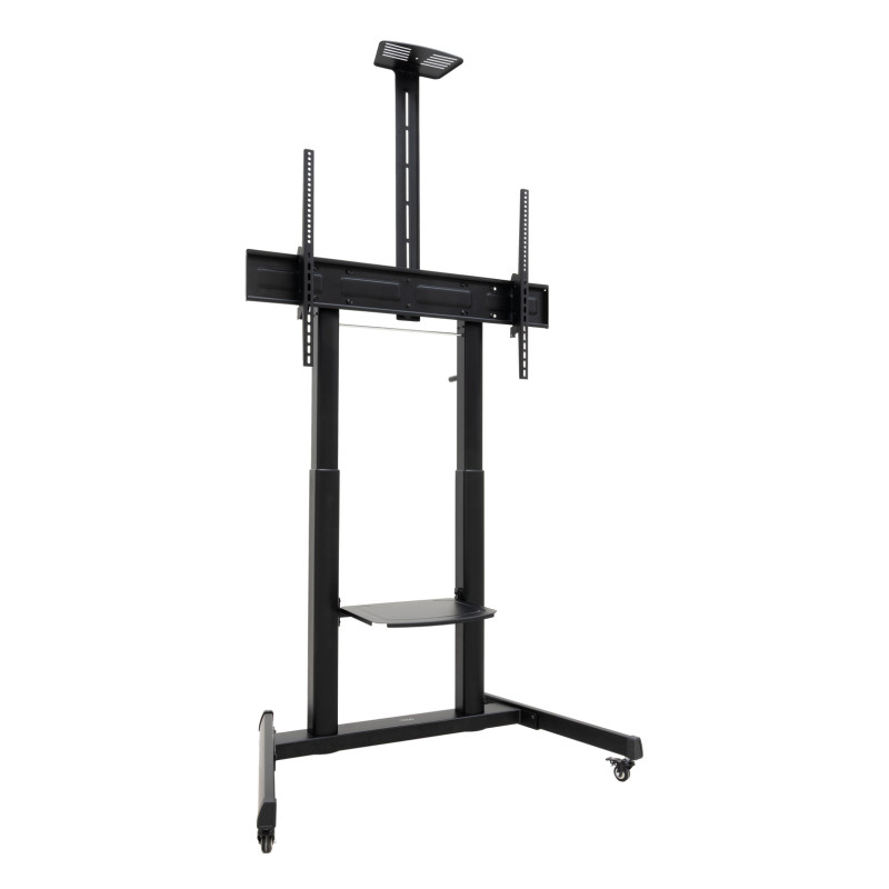 TooQ FS20406HM-B “AQUILES” Soporte de Suelo con Ruedas con Regulación de Altura para Pantallas 60"-100", Negro, 2,54 m