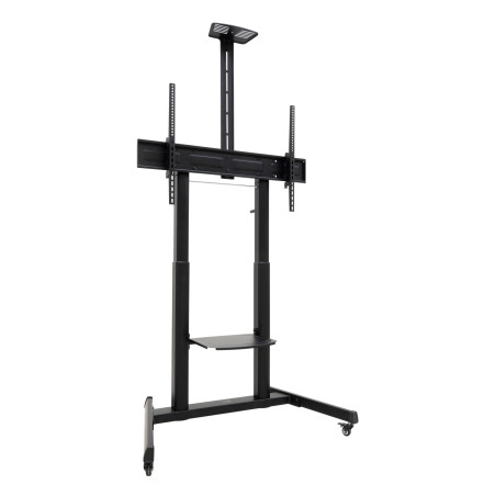 TooQ FS20406HM-B “AQUILES” Soporte de Suelo con Ruedas con Regulación de Altura para Pantallas 60"-100", Negro, 2,54 m