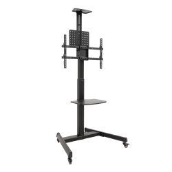 TooQ FS1184M-B “COMETA” Soporte de Suelo con Ruedas con Regulación de Altura para Pantallas 37"- 70", Rotación 90°,