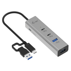 i-tec CAHUBMETAL2A2CPD Metal Universal Charging HUB 2xUSB-C + 2x USB-A Port + Power Delivery 85W, USB 3.2 Gen 1 (3.1 Gen 1)