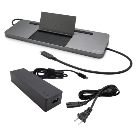 i-tec C31FLATPRO100 Metal SB-C Ergonomic 4K 3x Display Docking Station with Power Delivery 85 W + Universal Charger 100 W,