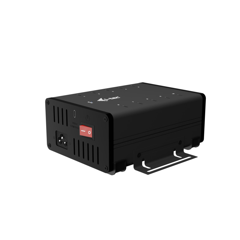i-tec CACHRGHUB10C USB-C/USB-A Metal Charging + data HUB, 15W per port, 10x USB-C, Interior, Corriente alterna, 12 V, Negro