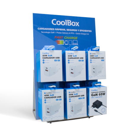 CoolBox COO-PACK-GAN PACK 18 CARGADORES GAN + EXPOSITOR, Interior