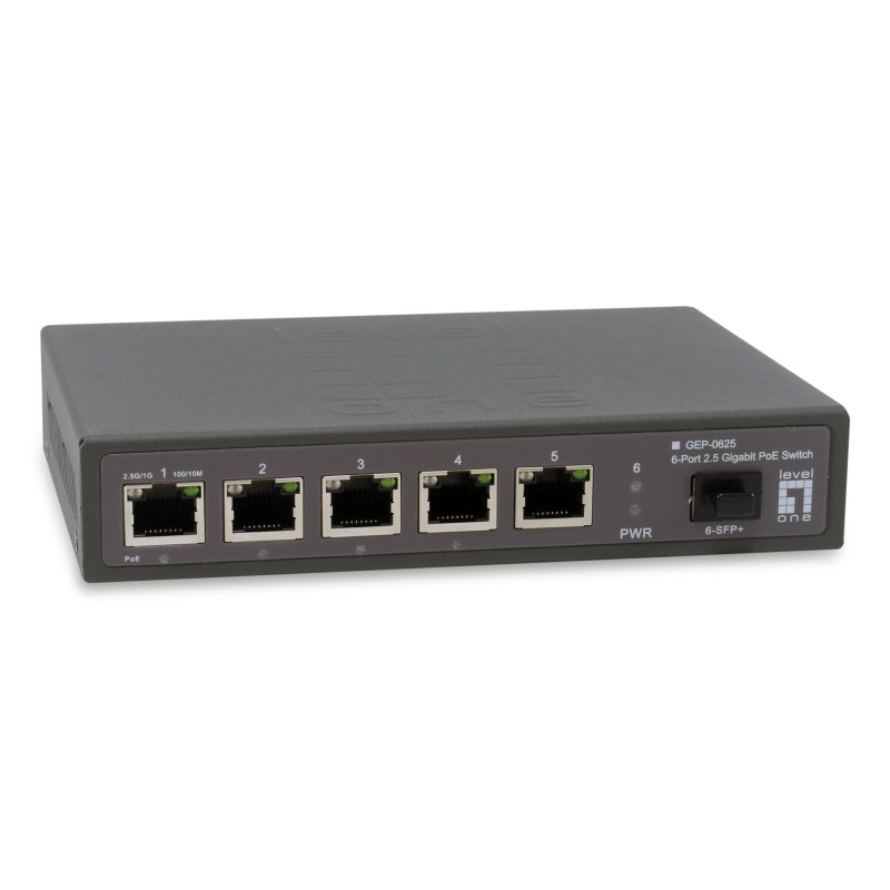LevelOne GEP-0625 GEP-0625, No administrado, 2.5G Ethernet (100/1000/2500), Bidireccional completo (Full duplex), Energía
