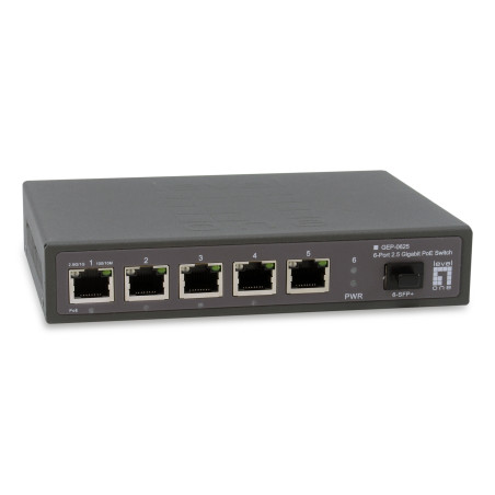 LevelOne GEP-0625 GEP-0625, No administrado, 2.5G Ethernet (100/1000/2500), Bidireccional completo (Full duplex), Energía