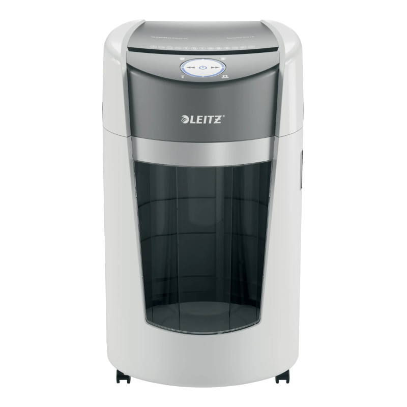 Leitz 83600000 Destructora de Papel IQ OptiMax Office Microcorte Seguridad P5 35L - Blanca, Microcorte, 22,3 cm, 2 x 15 mm, 35
