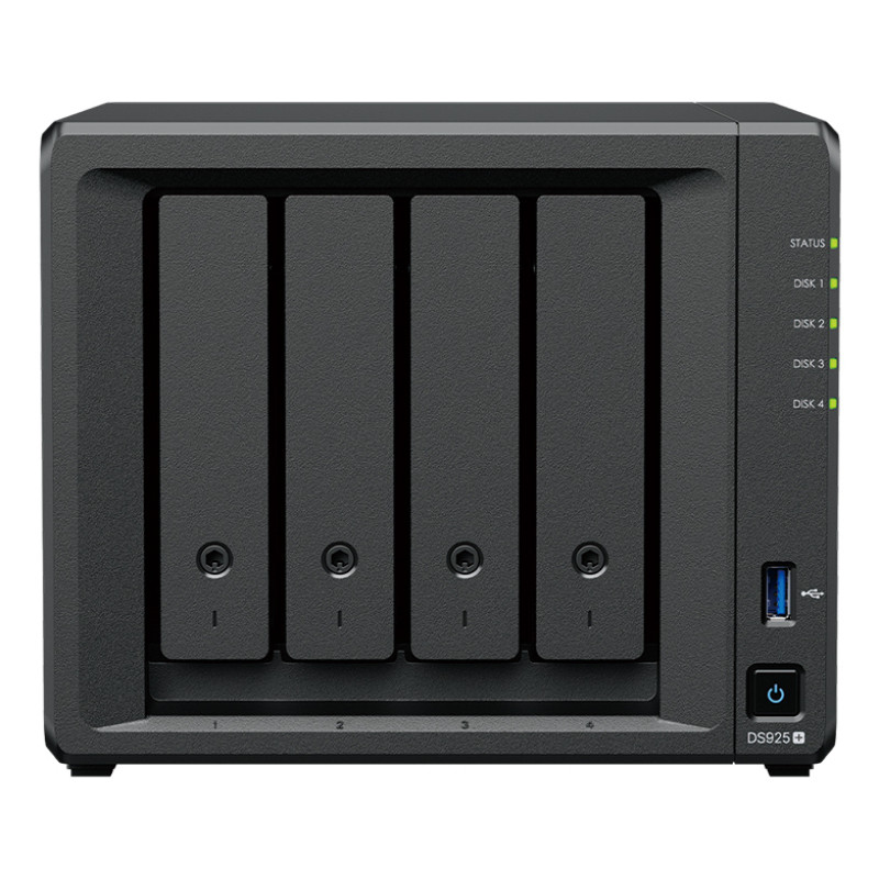 Synology DS925+ DiskStation DS925+, NAS, Ryzen Embedded, V1500B, 4 GB, DDR4, 0 TB