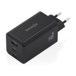 AISENS ASCH-100W3P052-BK Cargador GaN 100W, 2x USB-C PD3.0 QC4.0 QC5.0, 1x USB-A QC3.0, Negro, Interior, Corriente alterna, 20 2