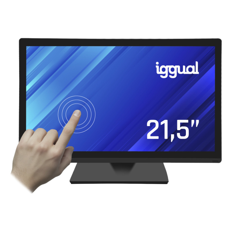 iggual IGG319833 Monitor táctil capacitivo 21,5" 16:9 FHD, 54,6 cm (21.5"), 1920 x 1080 Pixeles, Full HD, 250 cd / m²,