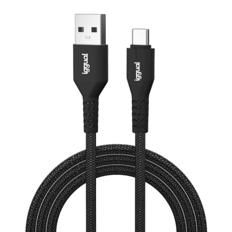 iggual IGG319888 Cable USB-A a tipo C 3A 100 cm trenzado, 1 m, USB A, USB C, Negro