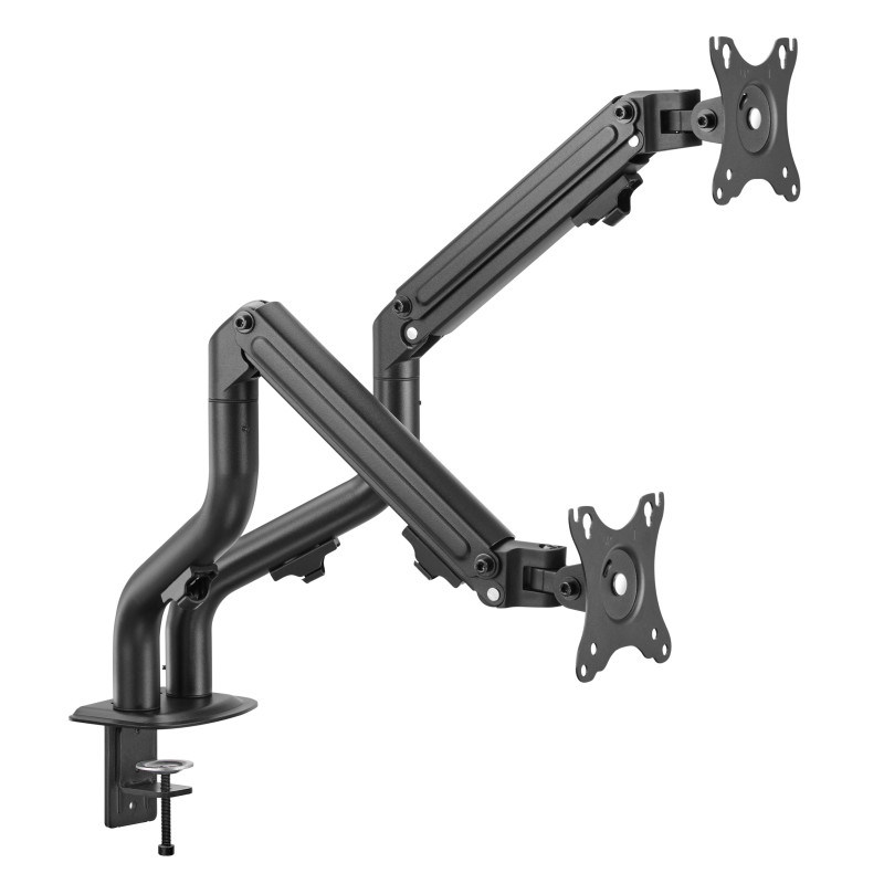 iggual IGG318263 SPMP02 Soporte pinza 2 monitores 17"-32"pro, Abrazadera/Atornillado, 16 kg, 43,2 cm (17"), 81,3 cm (32"), 100