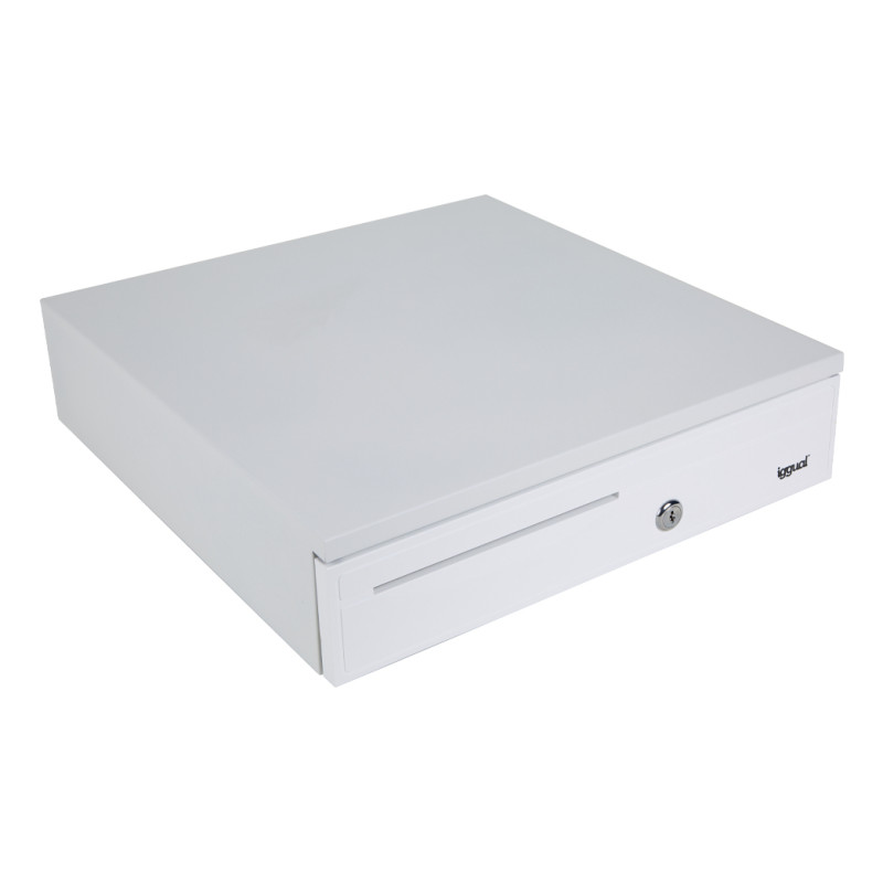 iggual IGG318782 Cajón portamonedas IRON-30PW 5+5 BlancoPuro, Cajón de efectivo electrónico, Blanco, Acero inoxidable, 12 V,