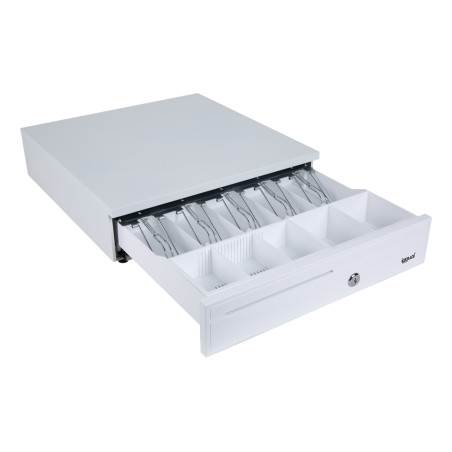 iggual IGG318782 Cajón portamonedas IRON-30PW 5+5 BlancoPuro, Cajón de efectivo electrónico, Blanco, Acero inoxidable, 12 V,