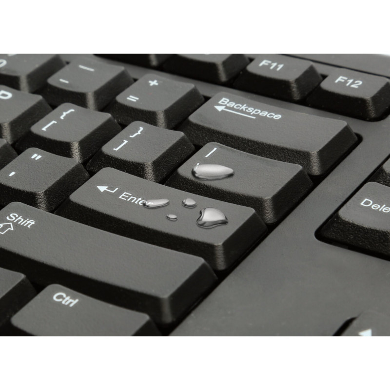 Kensington K63727ES Teclado de tamaño completo con cable KB100 EQ, Completo (100%), Alámbrico, Negro