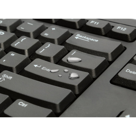 Kensington K63727ES Teclado de tamaño completo con cable KB100 EQ, Completo (100%), Alámbrico, Negro