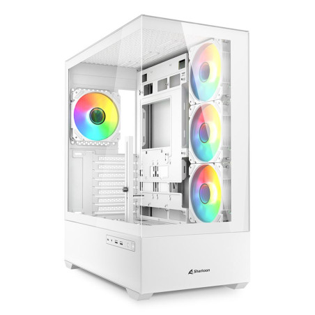 Sharkoon 4044951041701 AK6 RGB, PC, Blanco, ATX, micro ATX, Mini-ATX, Vidrio templado, Multi, 17 cm