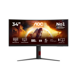 AOC CU34G4 G4 CU34G4, 86,4 cm (34"), 3440 x 1440 Pixeles, Wide Quad HD, LED, 1 ms, Negro, Rojo