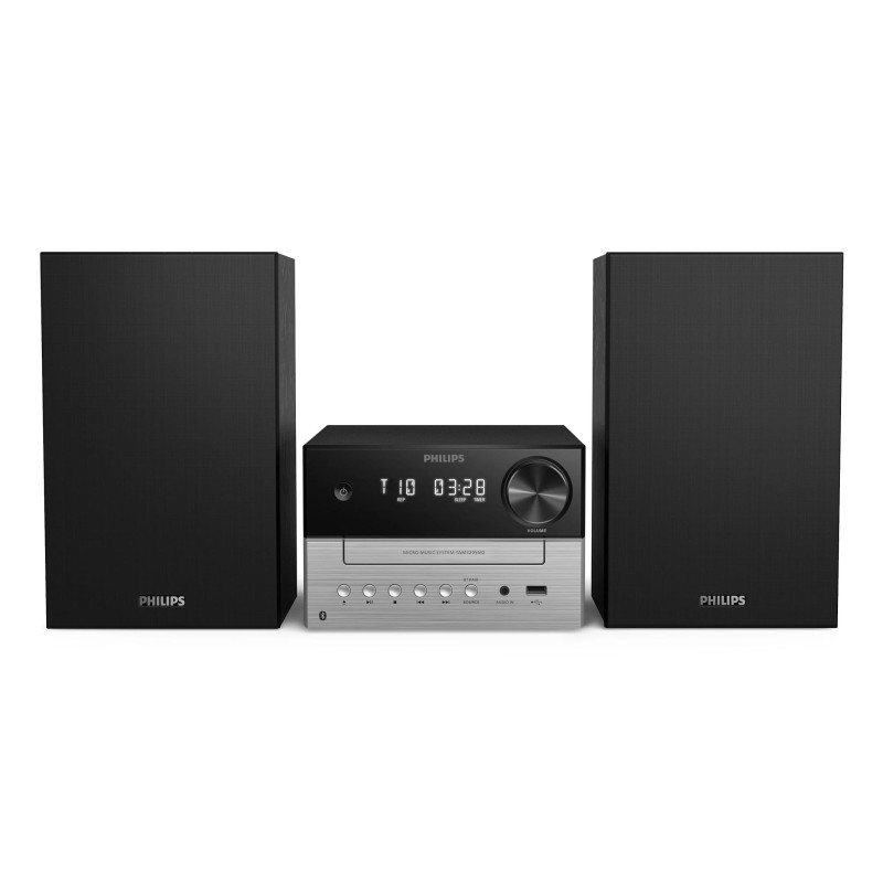 Philips TAM3205M2/77 TAM3205M2/77, Microcadena de música para uso doméstico, Negro, Plata, 20 W, 7,62 cm, 6 Ω, 66 - 20000 Hz